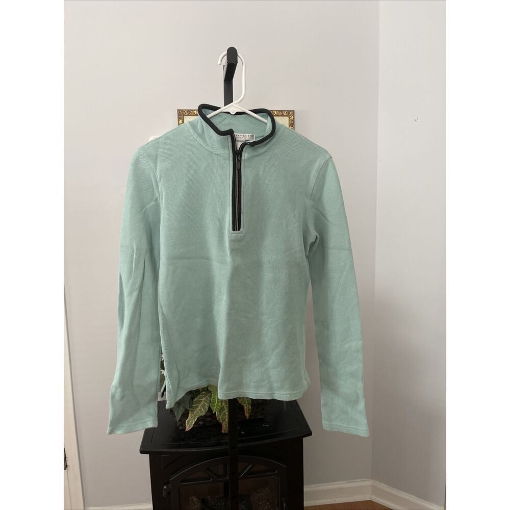 GEOFFREY BEENE Men Sweater S Pistachio Long Sleeve High Neck Pullover Zipper